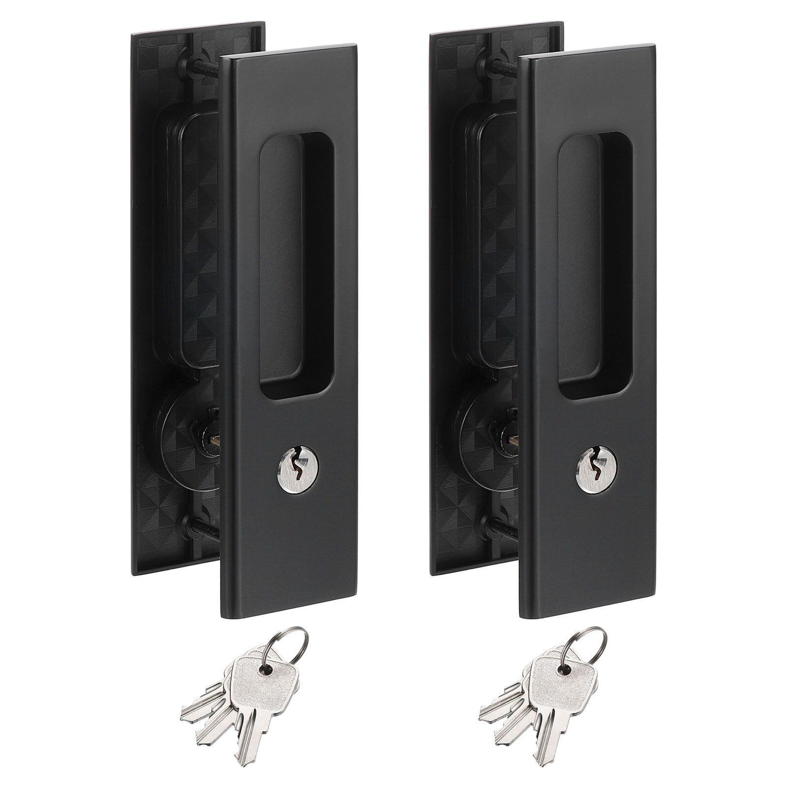 2Pcs Sliding Door Lock Invisible Recessed Handle Latches Privacy Pocket Hardware