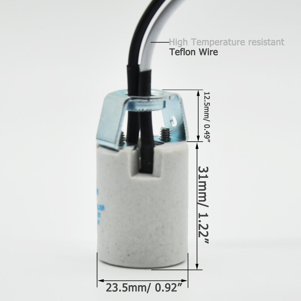 E12 Socket,Ceramic Candelabra Socket E12 Bulb Lamp Holder,Light Socket with Wire