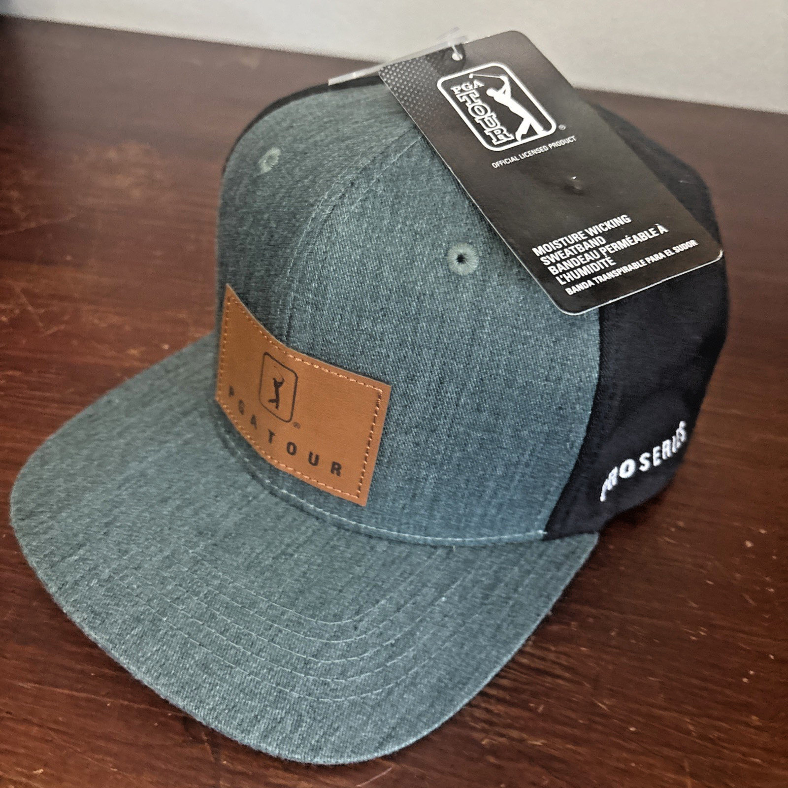 PGA Tour Golf Hat Pro Series NEW Adjustable Hat 2-Tone Gray/Black