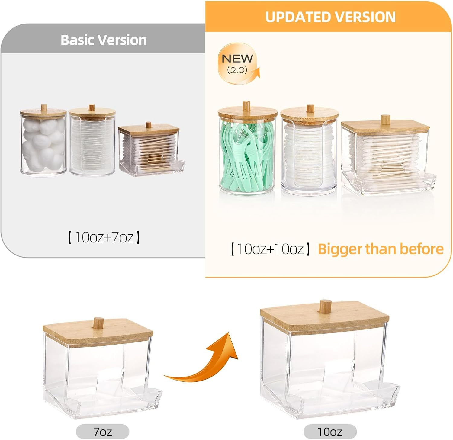 Bathroom Organizer Accessories Set-10 OZ Qtips Holder Storage