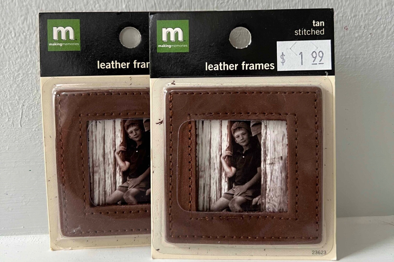 Making Memories Brown Leather Frames Set of 2