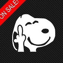 2xSnoopy Dog Flipping Off Funny *WHITE ONLY* Car Truck Window Vinyl Decal Stickr