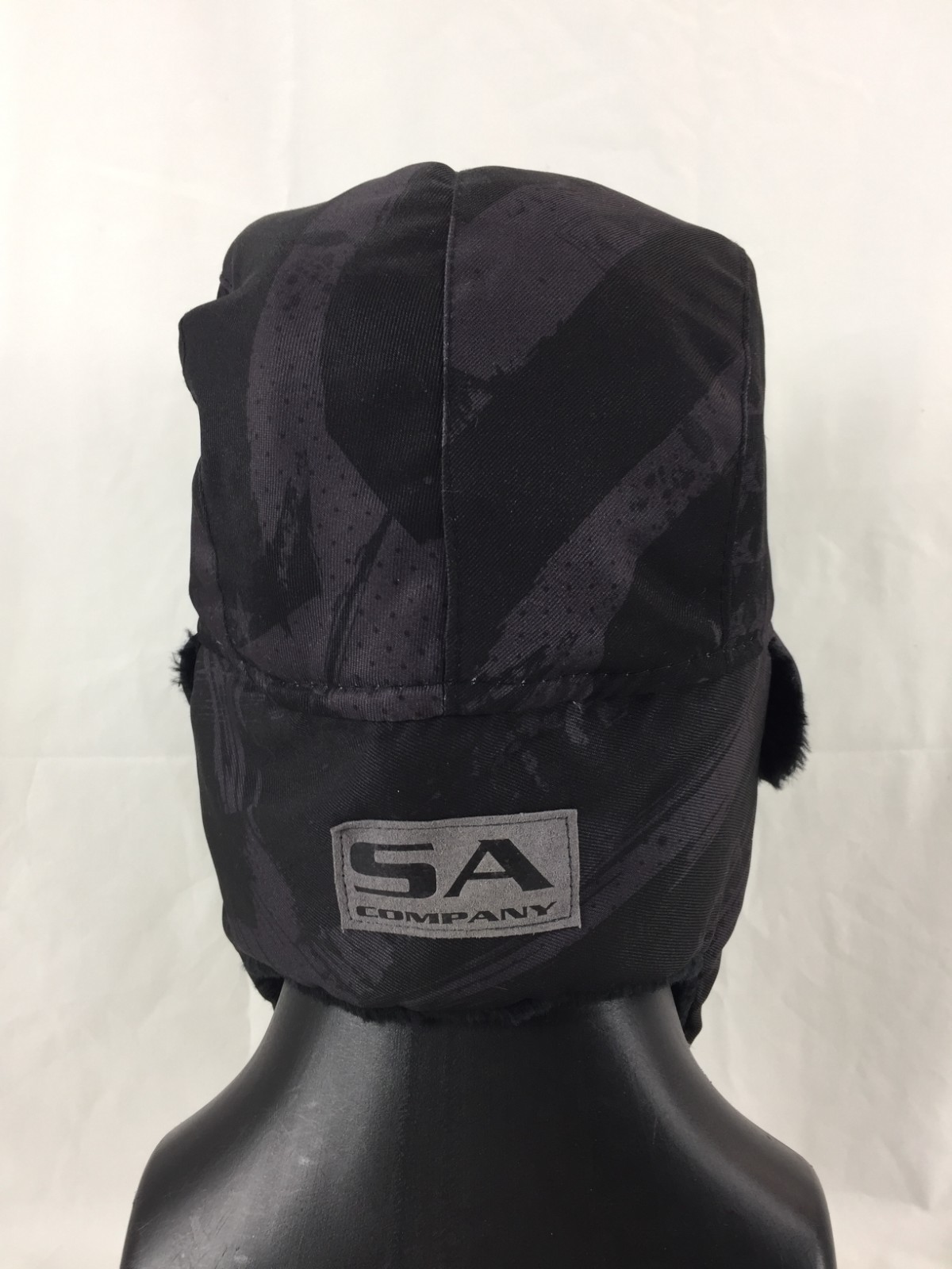 Salt Armour SA Trapper Hat Fur Lined Black Blackout American Flag One Size