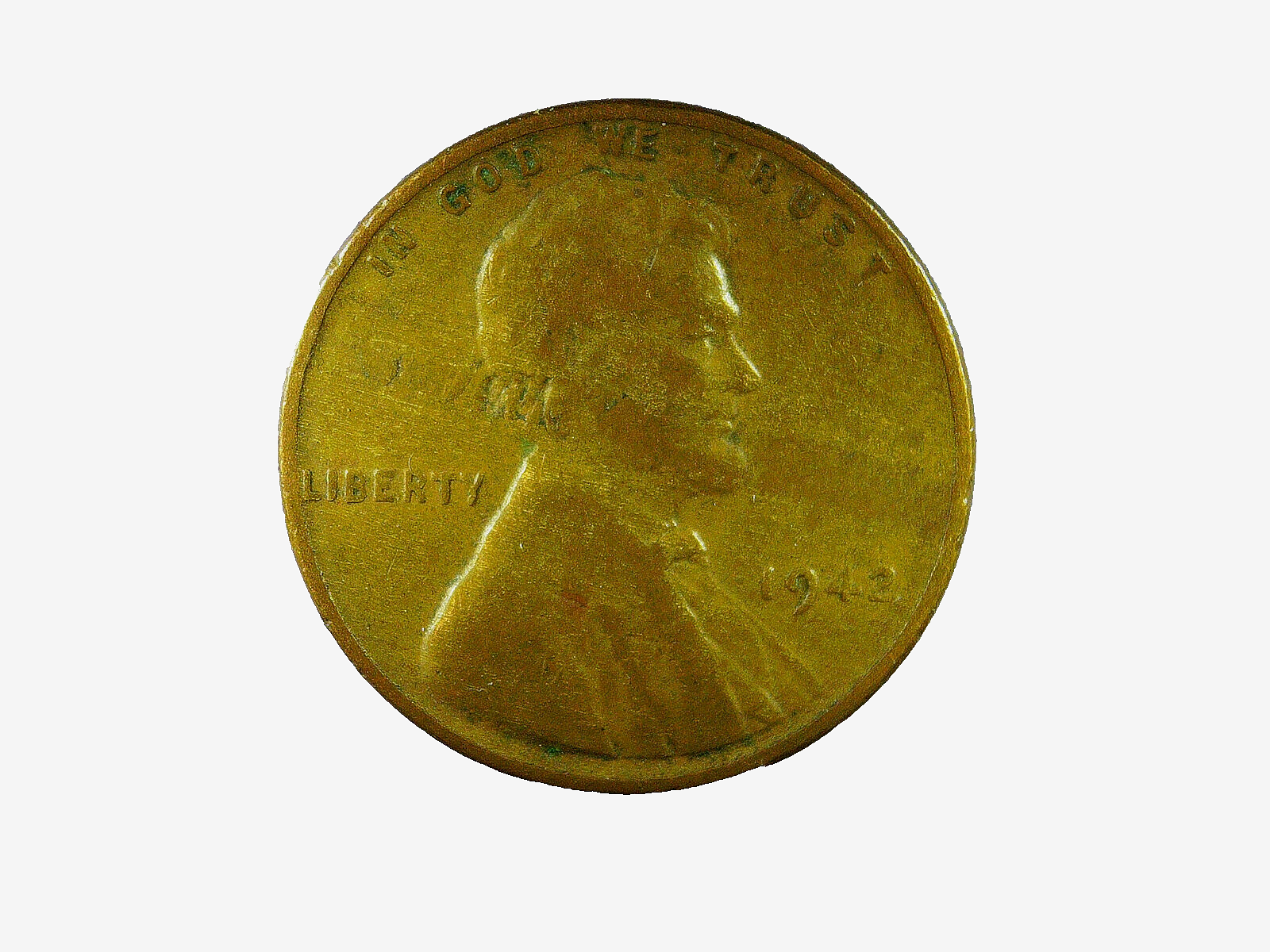 1942 P Lincoln wheat cent, lamination error