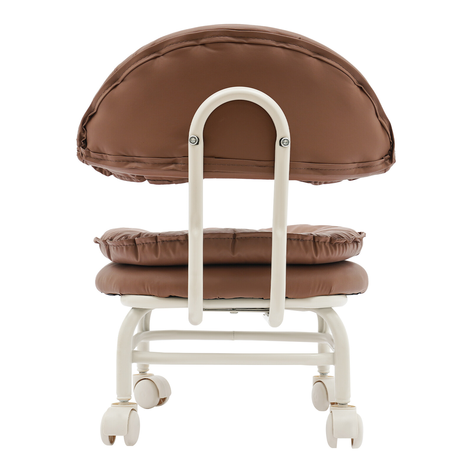 Brown Rolling Stool with Back Rest Heavy Duty Rolling Stool Roller Chair USA