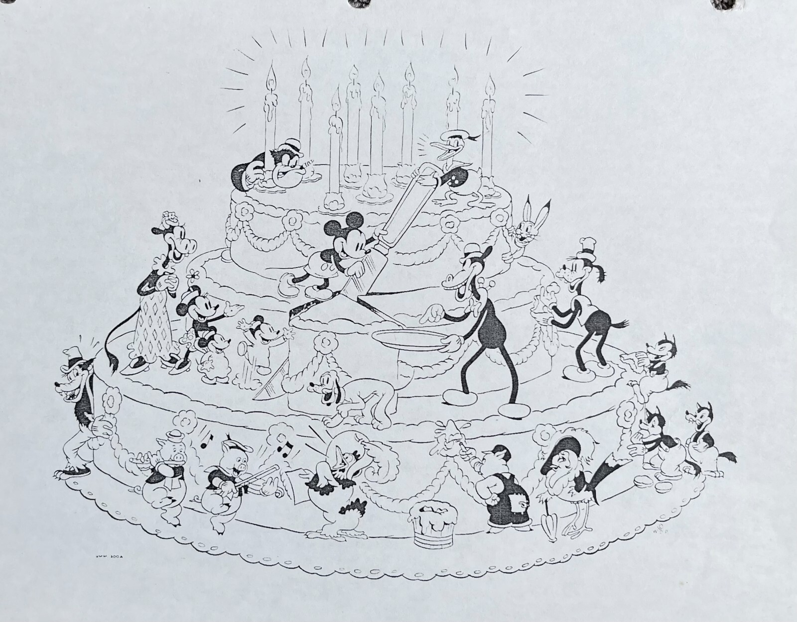MICKEY MOUSE Birthday Cake DISNEY Animation PROMOTIONAL ART Research PHOTOCOPY
