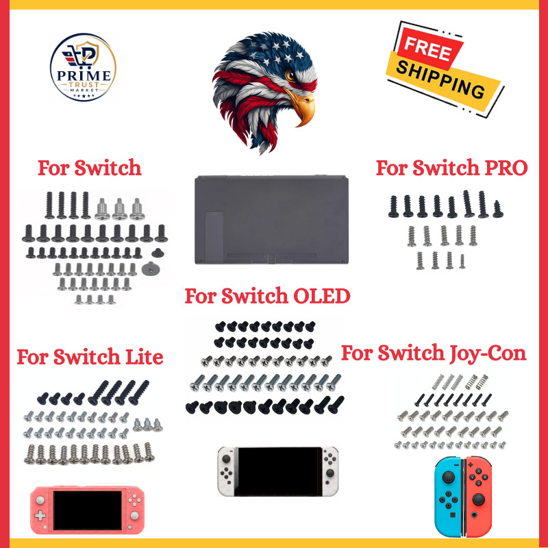Full Screw Set for Nintendo Switch/Lite/OLED Console Housing Repair Replacement