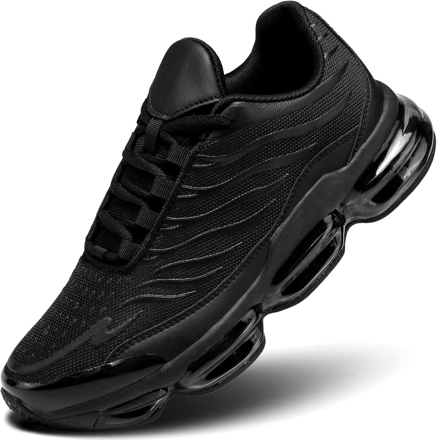 Men's Air Running Shoes Non Slip Workout Casual Sport 8.5, Black Monochrome