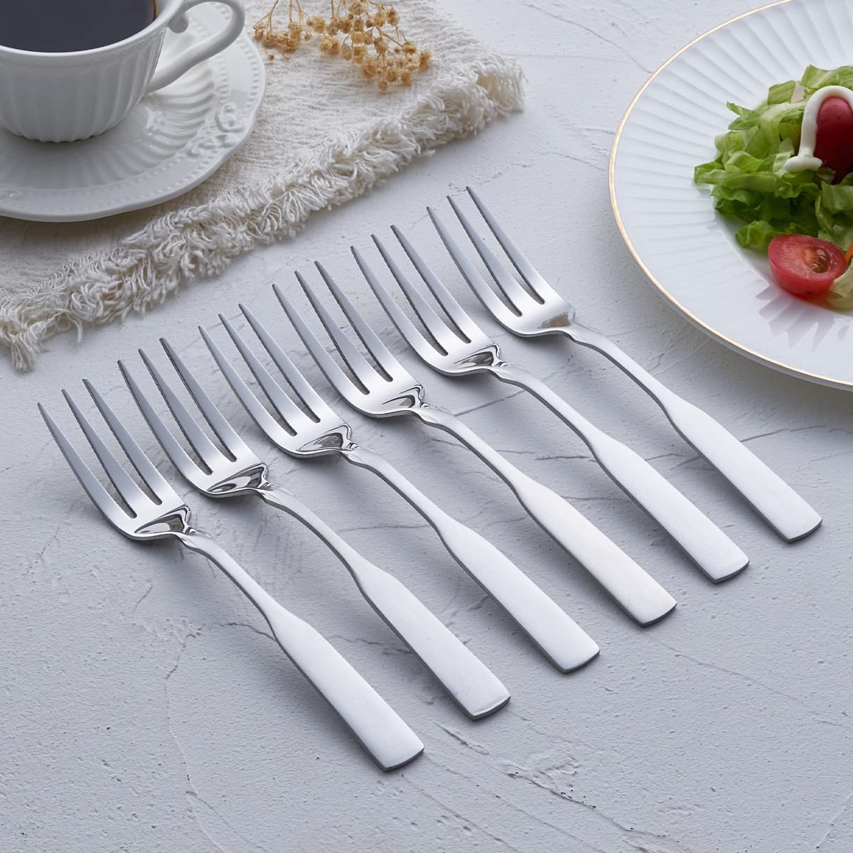 FULLYWARE 3-Tine Fork, Stainless Steel 7.6” Dinner Silver