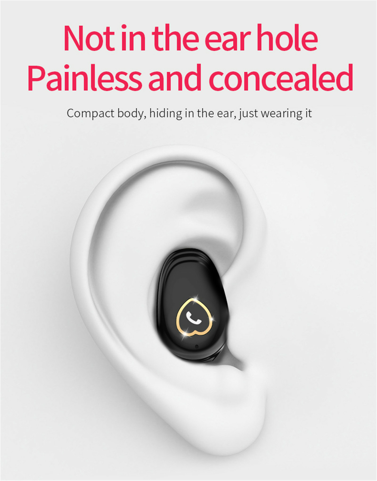 Bluetooth Earphone Wireless Earbud Headphone w/ Mic for iOS Android Cell Phones