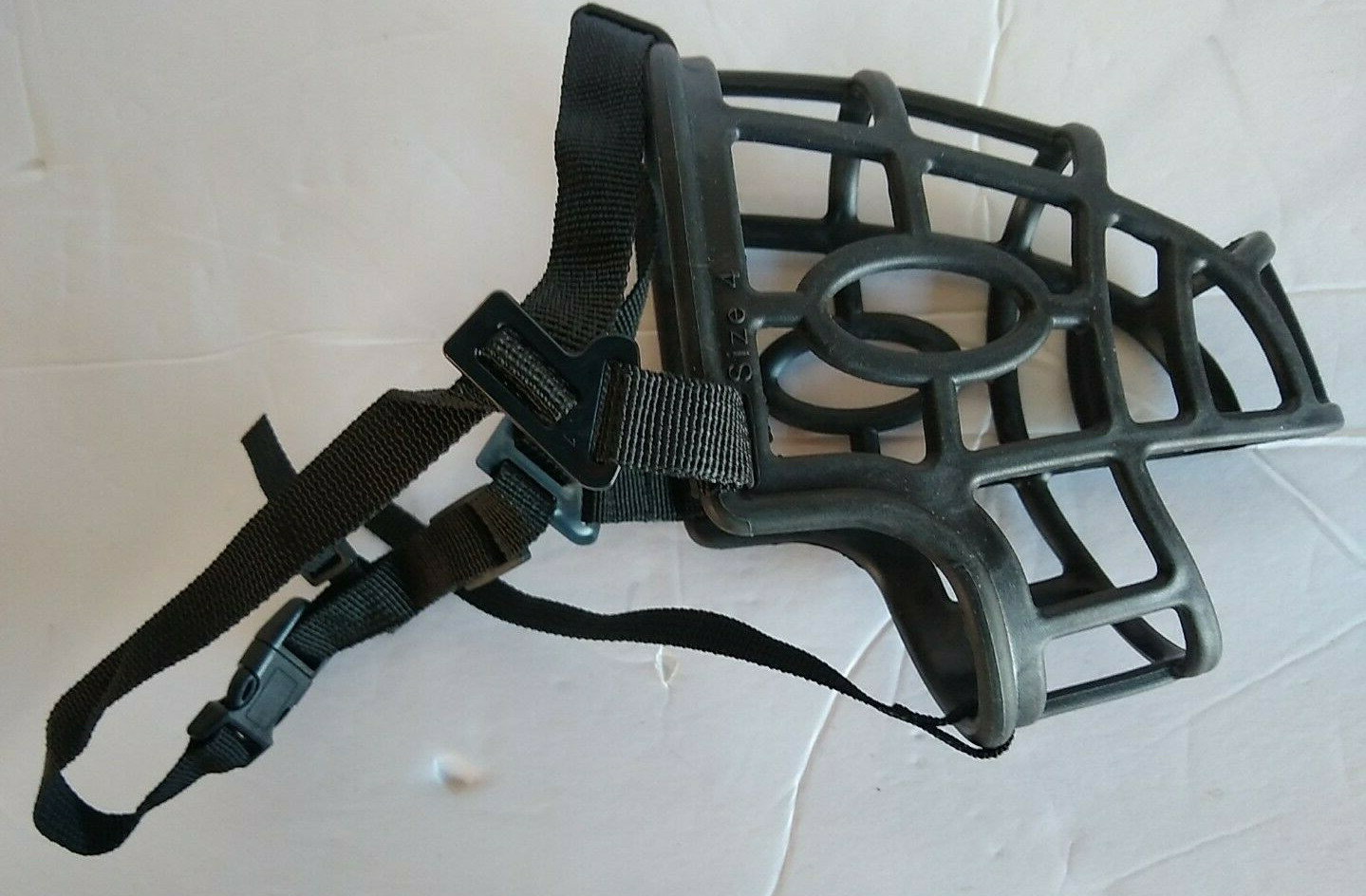 Rubber Dog Muzzle Black Size 4 Adjustable Strap
