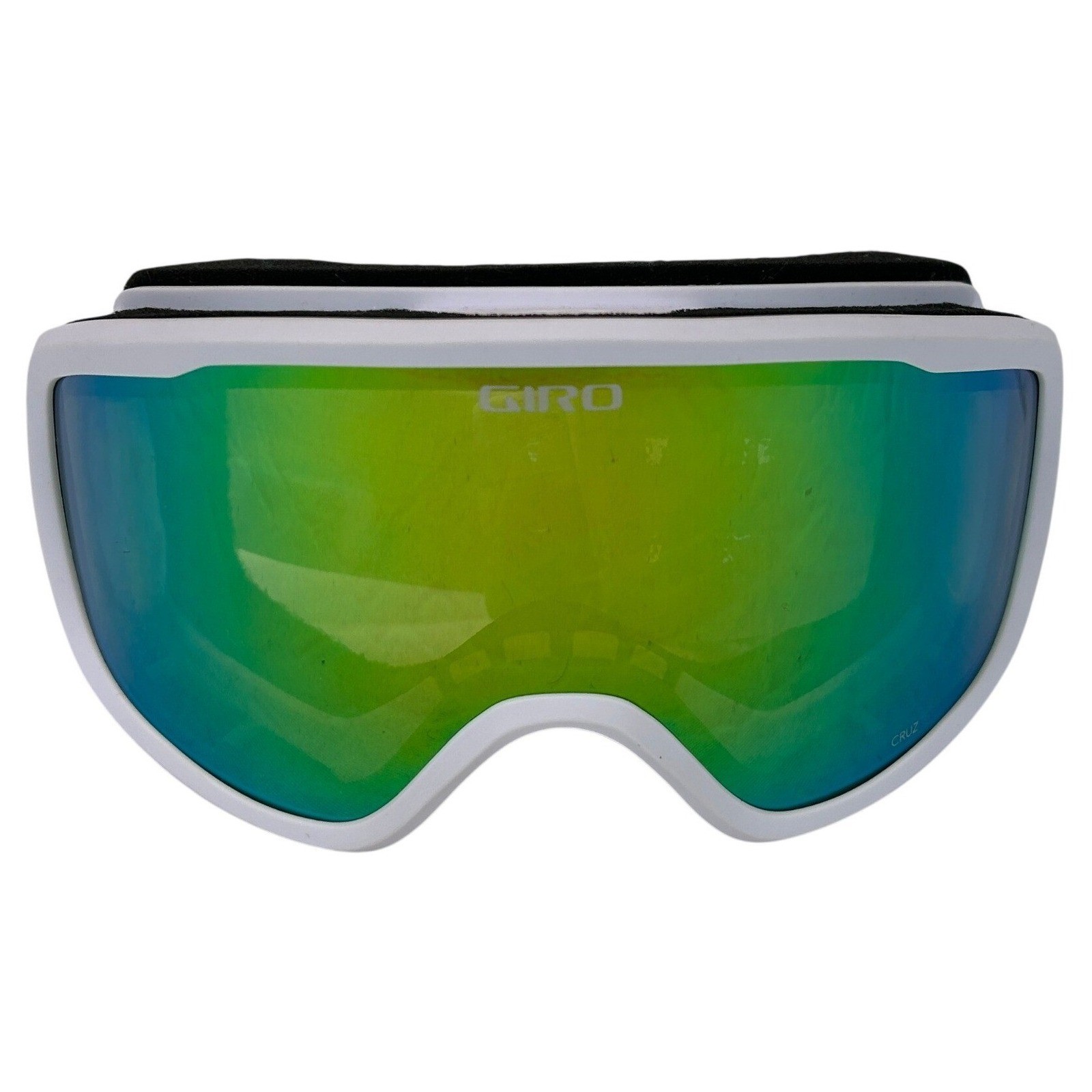 Giro Cruz Snow Goggles White Green Yellow Mirrored Lens Ski Snowboard Adjustable