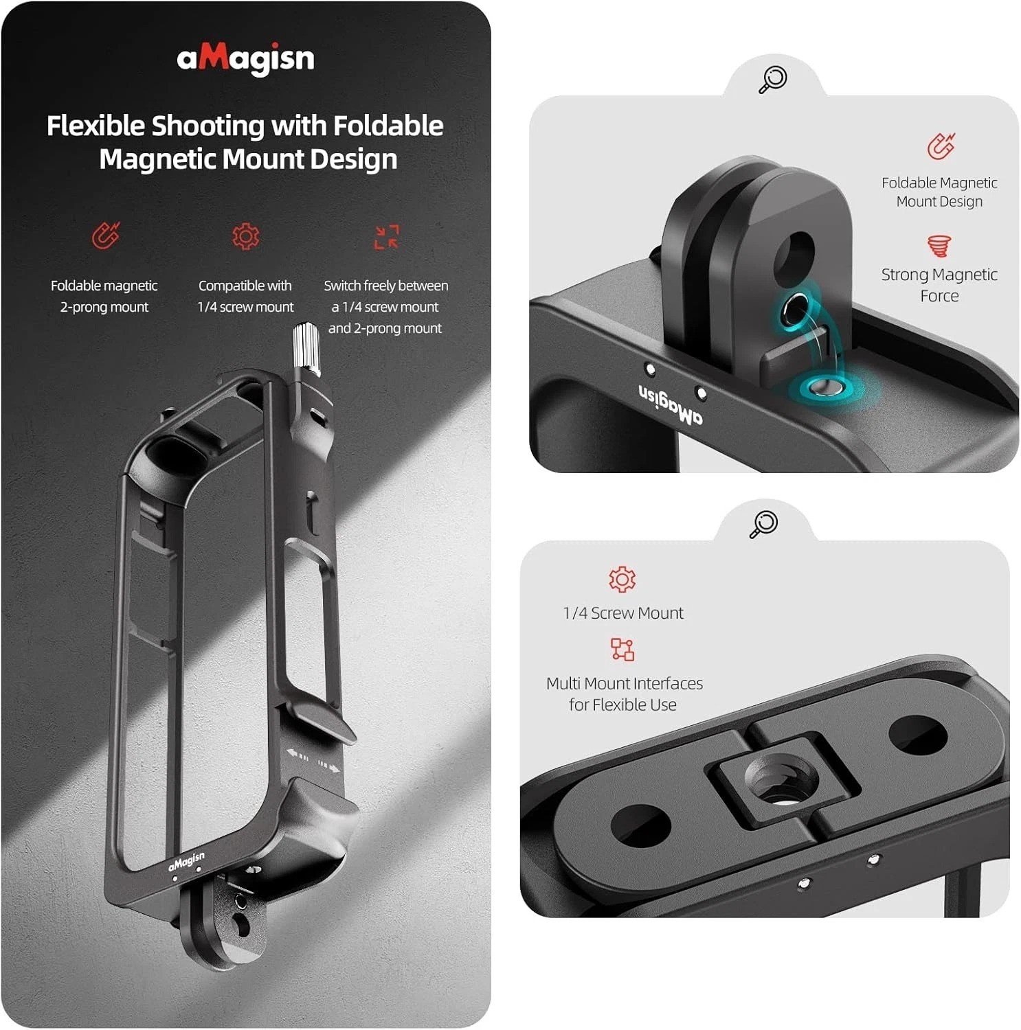 Durable Protective Housing for Insta360 X3 with Lens Guards & Screen Protector