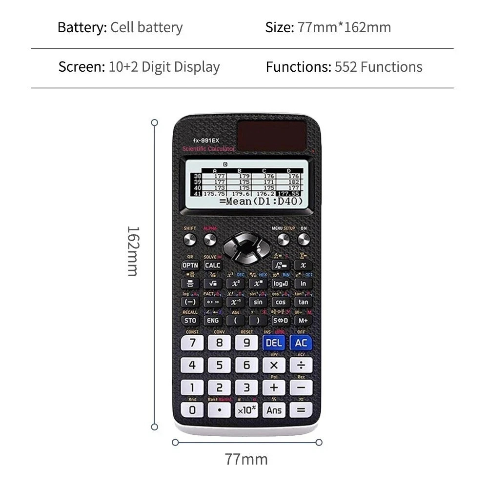 PRO Fx-991ex Classwizard Advanced Engineering Scientific Calculator-552 Function