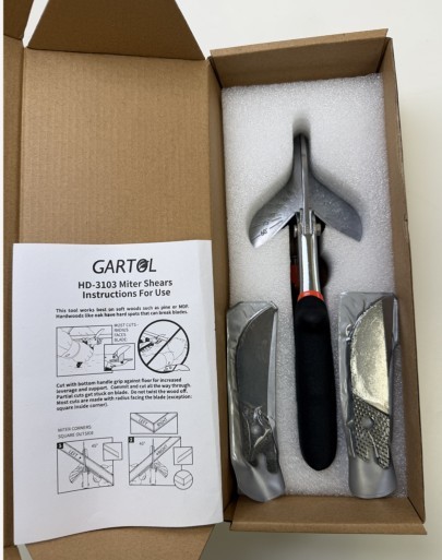 GARTOL Miter Shears, 45°-135° Adjustable Multi-Angle Cutter with 2 Blades