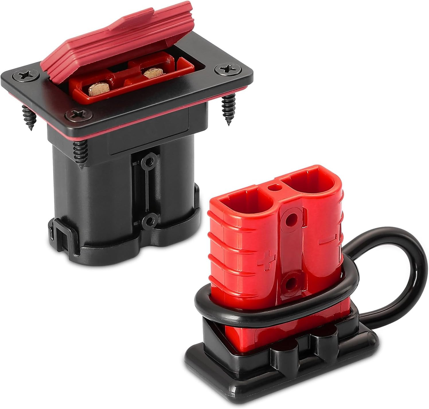 Waterproof 50 Amp Battery Quick Connect Disconnect Kit, 6-8 Gauge Wire Panel ...