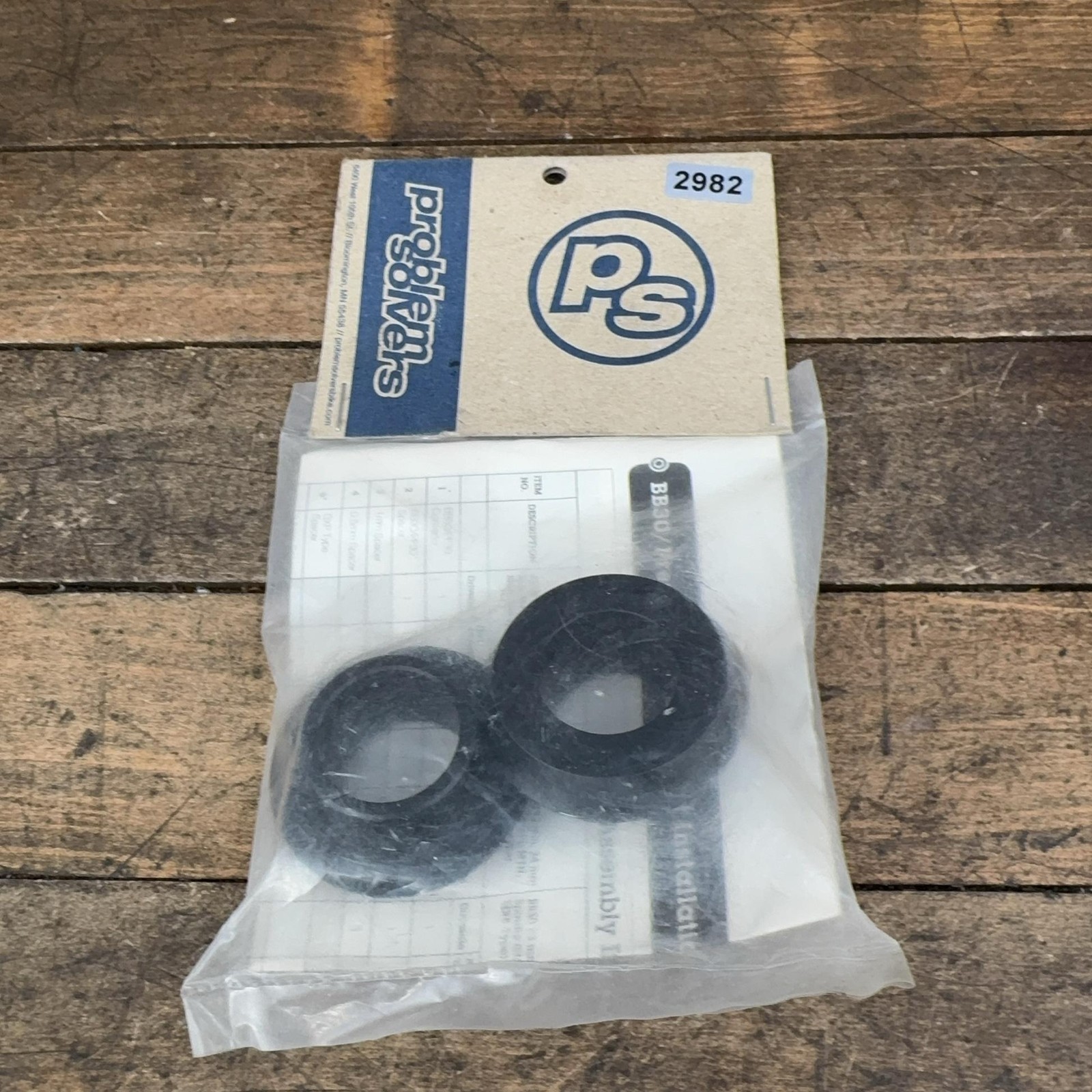 Problem Solvers Press-Fit BB30 PF30 Bottom Bracket Spacer Kit Black CR0096