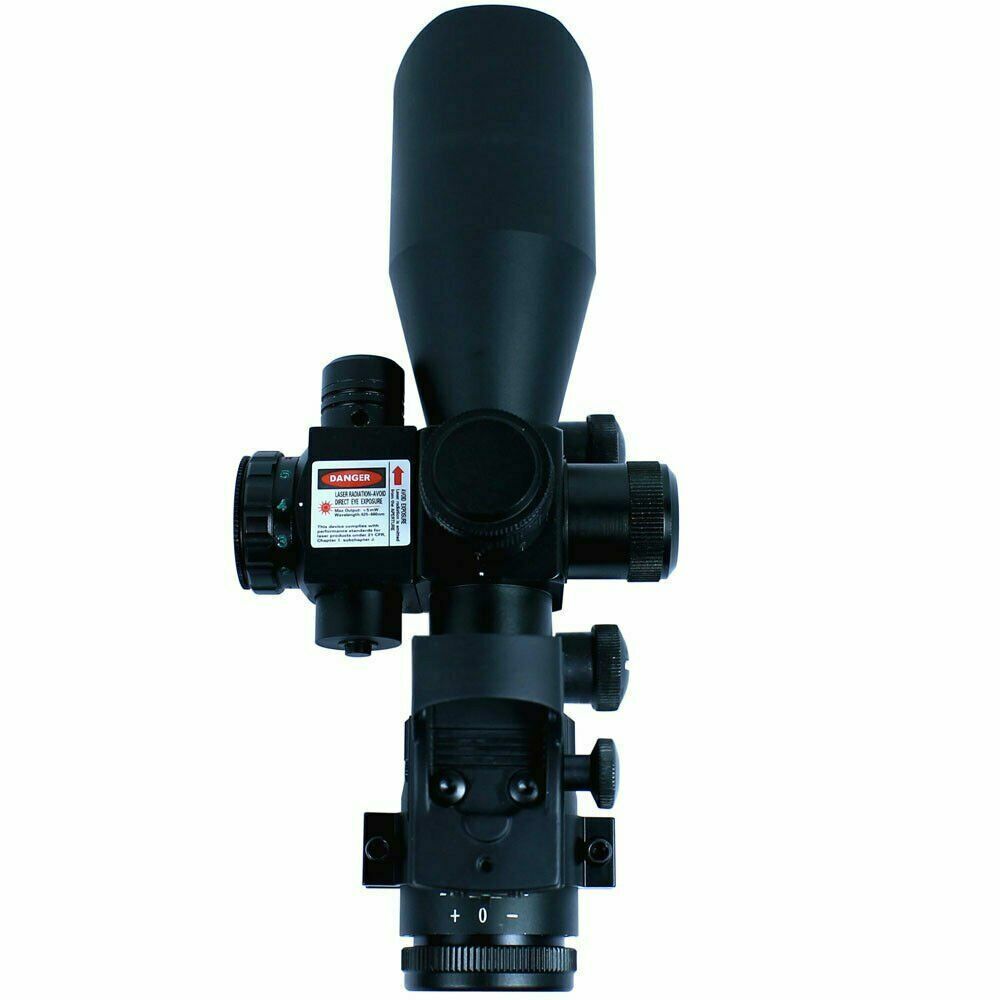 2.5-10X40 Rifle Scope with Red Laser & Mini Reflex 3 MOA Red Dot Sight