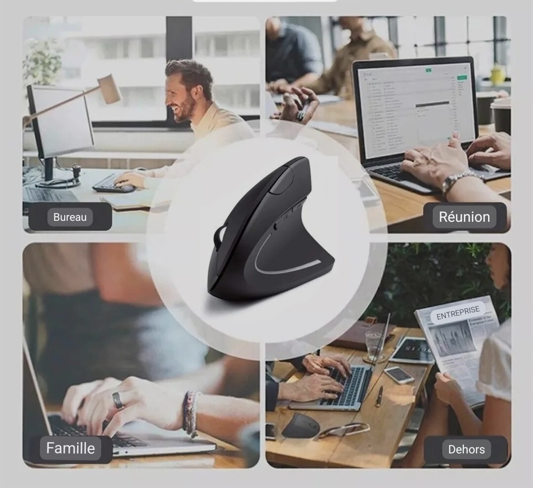 Wireless Ergonomic Optical Mouse Battery Bluetooth 800/1200/1600DPI