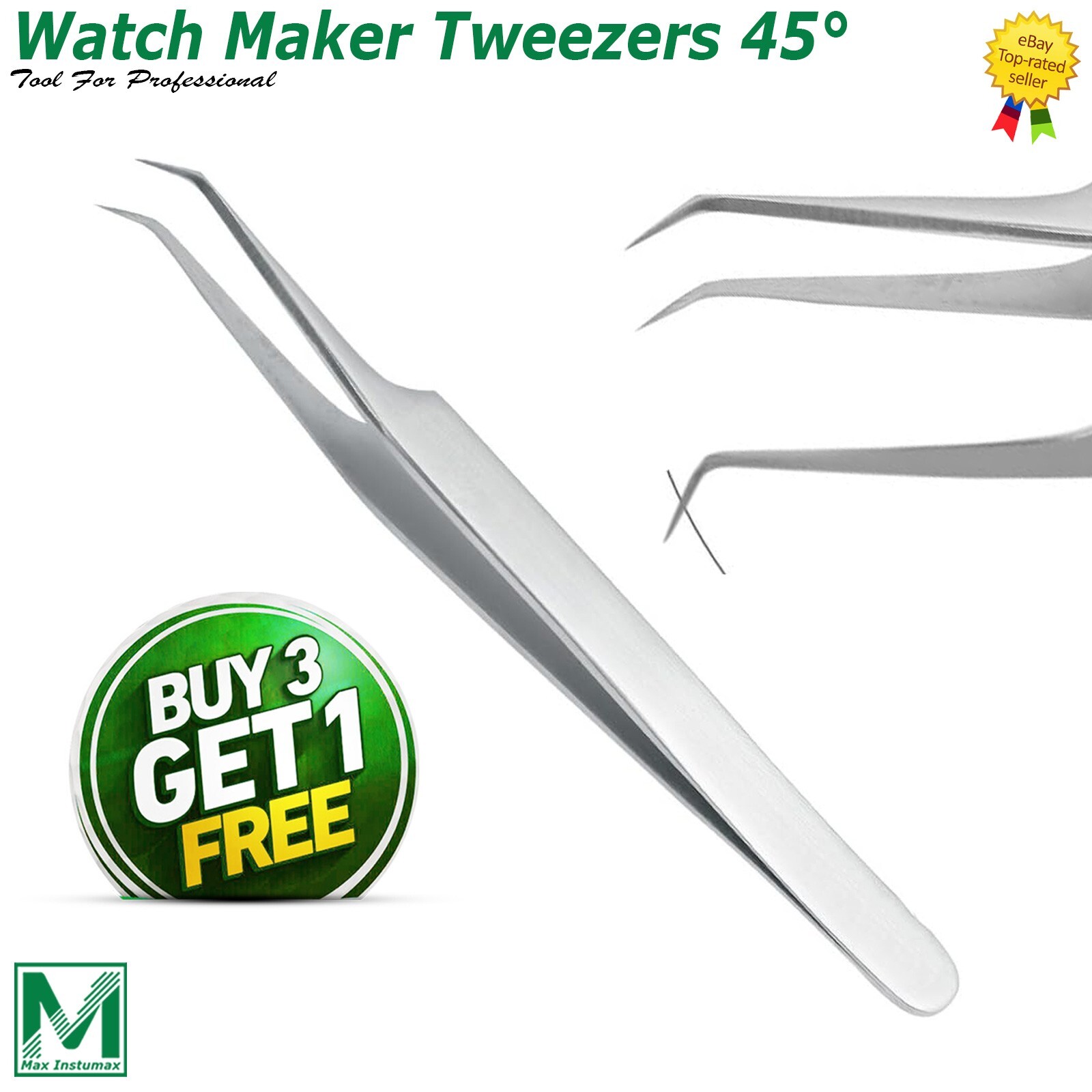 Eyelash Extension Curved Type Tweezers with Fine Tips - Watch Maker Tweezers