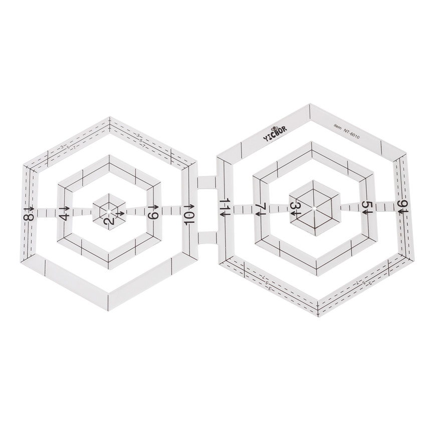 DIY Tools  Ruler Patchwork Rules Quilting Rules Double Hexagon Ruler Twin Ruler
