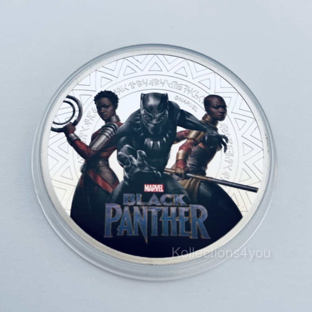 Black Panther Marvel 65MM XLarge Silver Luxury Coin In Capsule