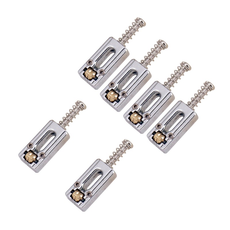 6 Electric Guitar Tremolo Roller Saddles Bridge Saddle Set for Strat/Tele Guitar