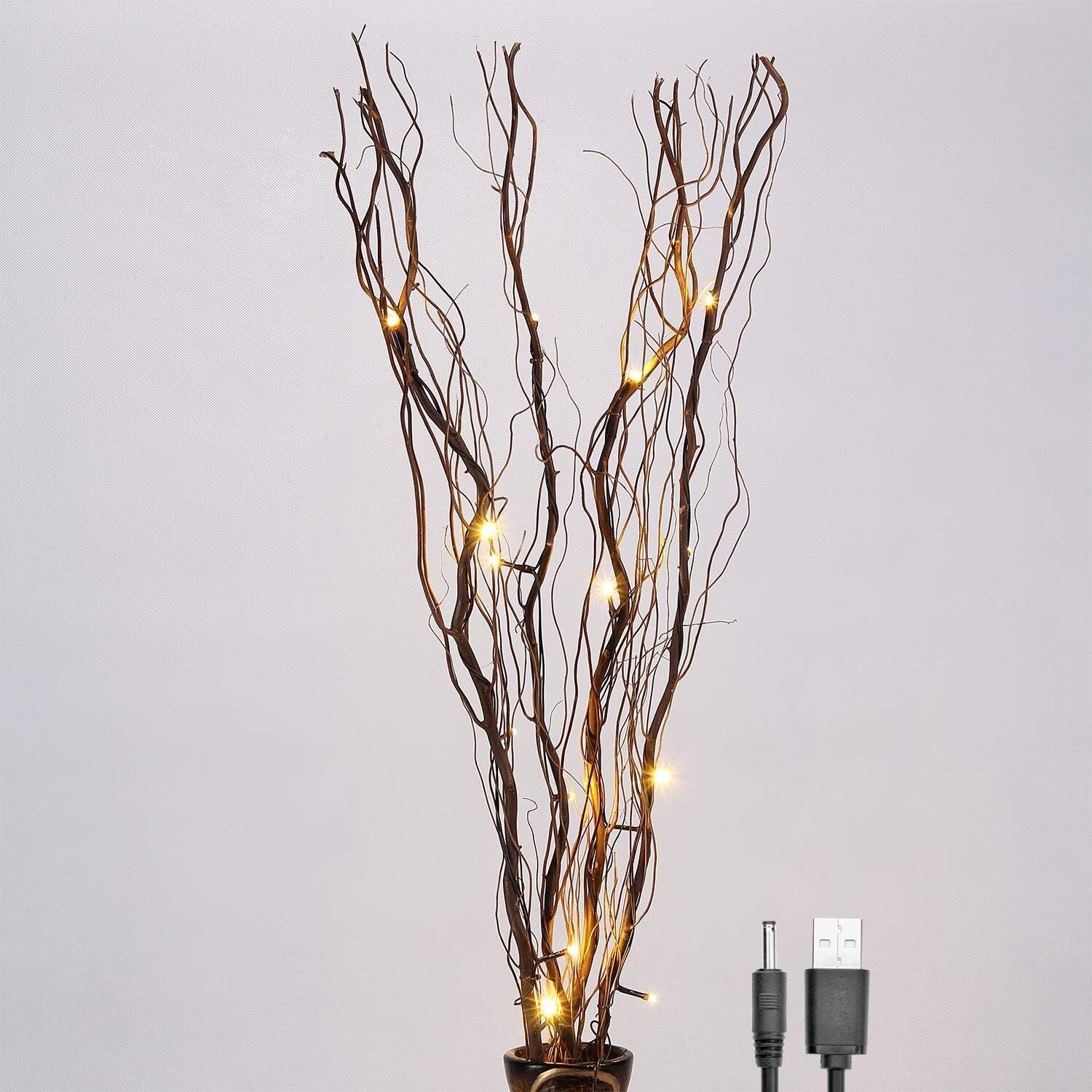 Lightshare Upgraded 36Inch 16LED Natural Willow Twig Lighted  Brown Branch