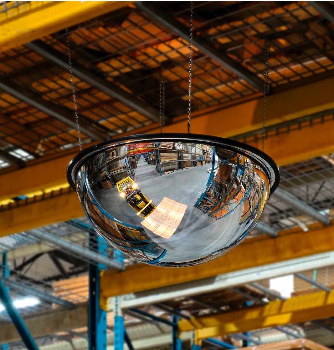 Global Industrial Full Dome Acrylic Mirror W/Steel Back 18"  360° Viewing
