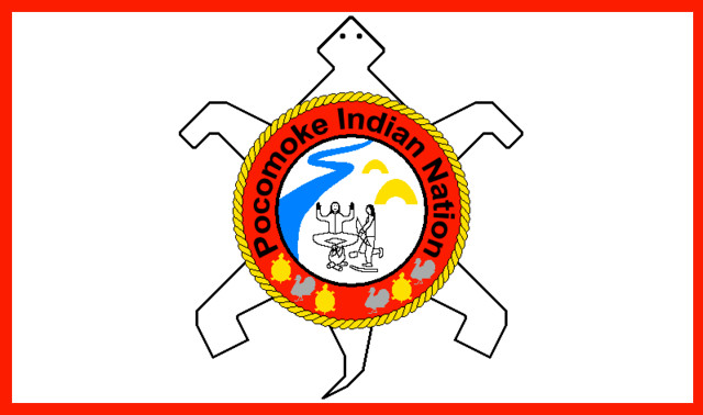 Flag of the Pocomoke Indian Nation Self-adhesive Vinyl Decal