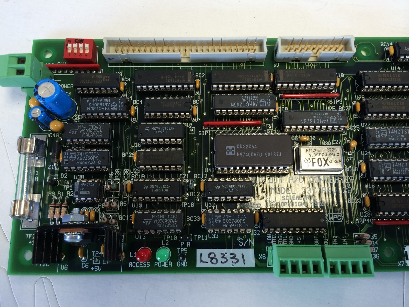 SCIEMETRIC MULTIPLEXER ANALOG INTERFACE 237 REV 3A 16 BIT A/D CONVERTER,FG