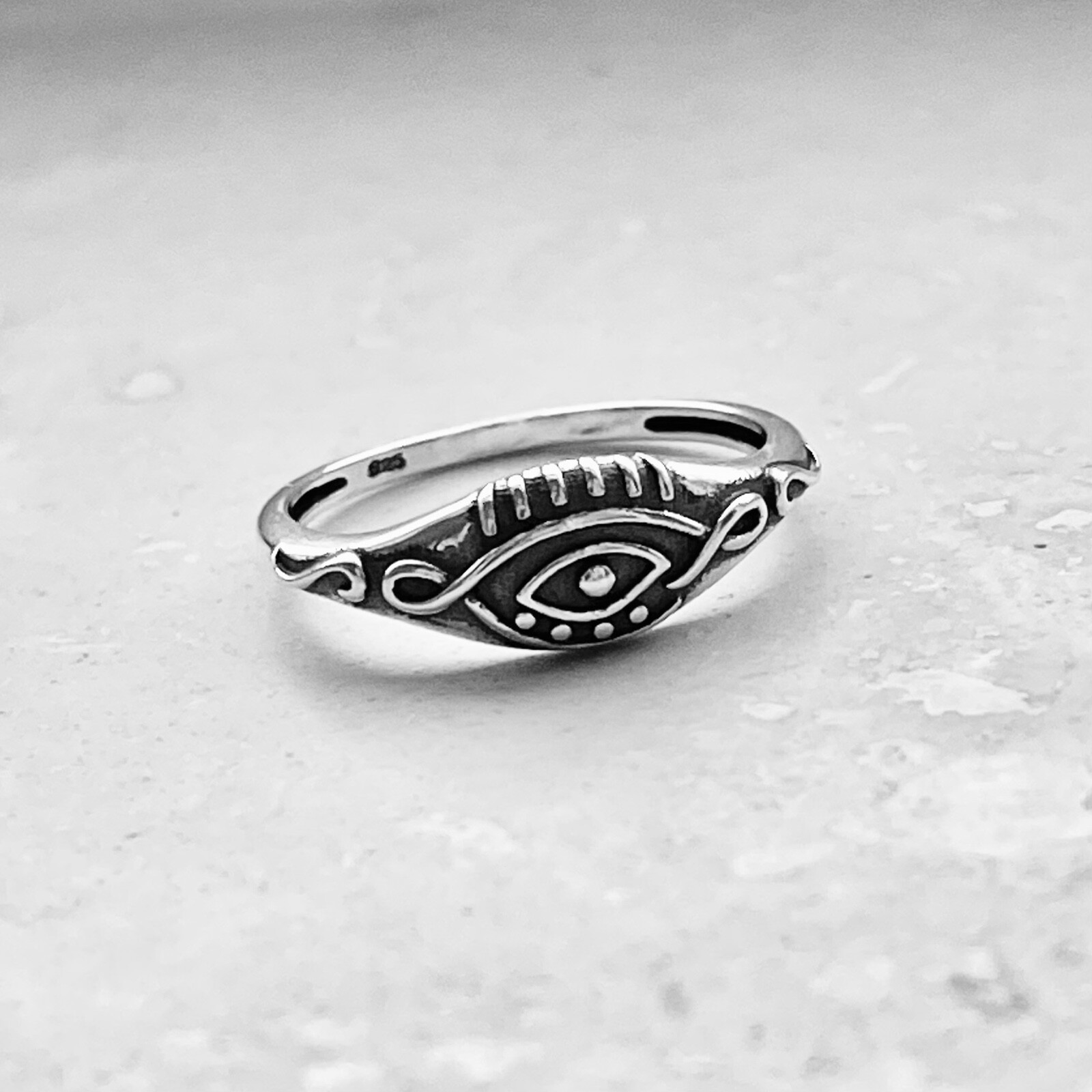 Sterling Silver Celtic Eye Ring, Protector Ring, Silver Ring, Evil Eye Ring