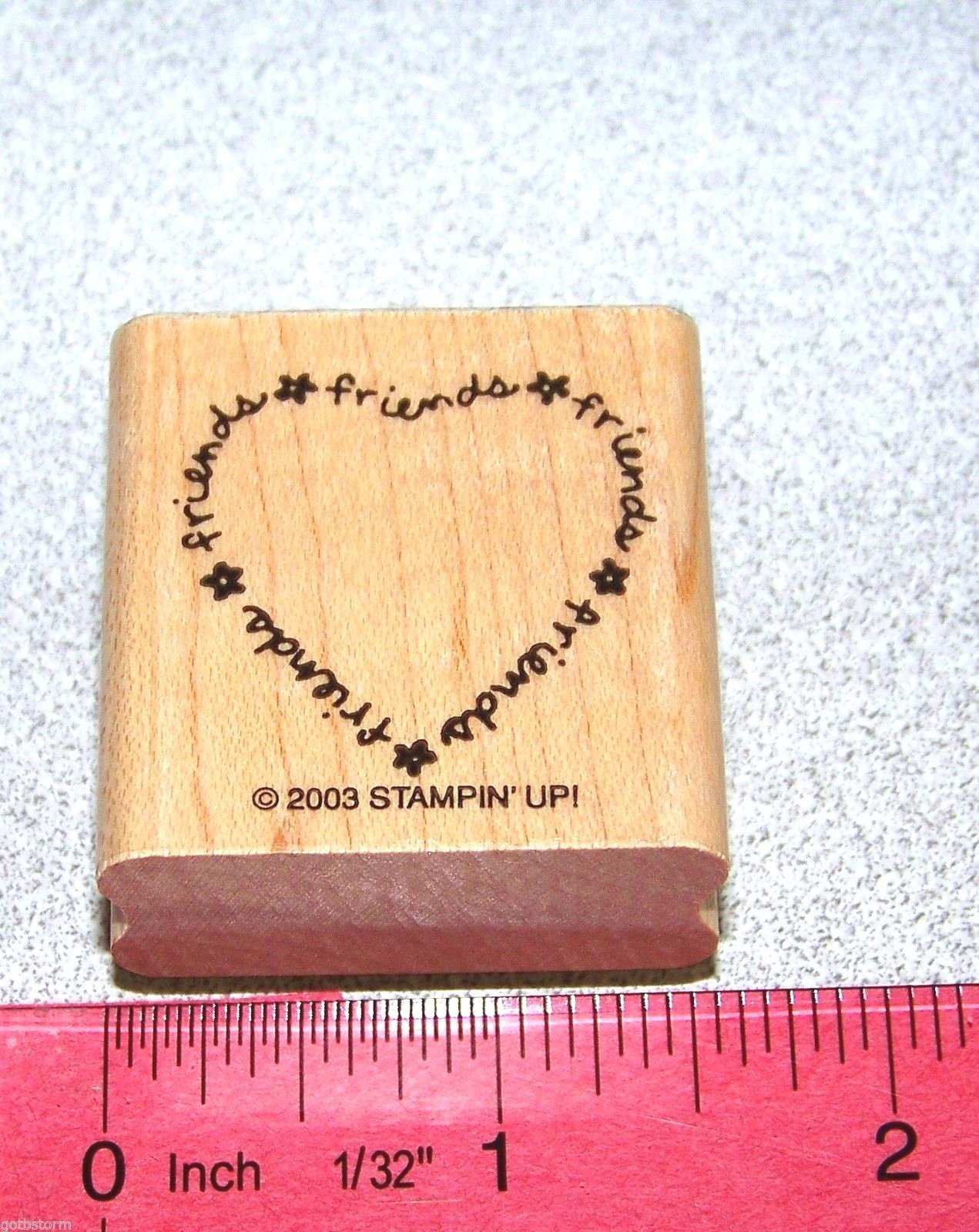 Friends Heart Rubber Stamp Unique Shape Design Tag Size Stampin Up Loving Hearts