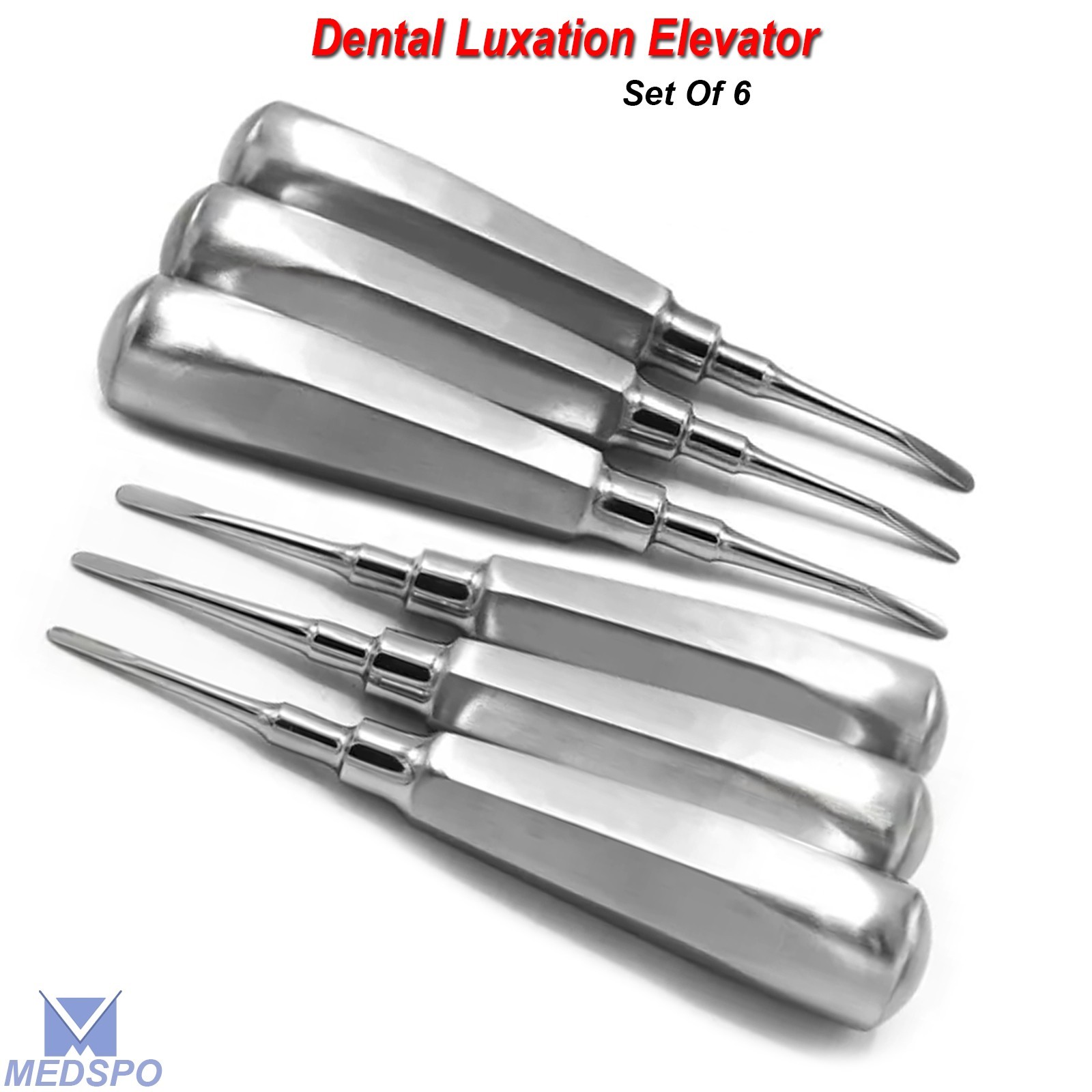 Dental Tooth Extracting Kit Root Elevators Tools Dental Oral Surgery Set Of 6
