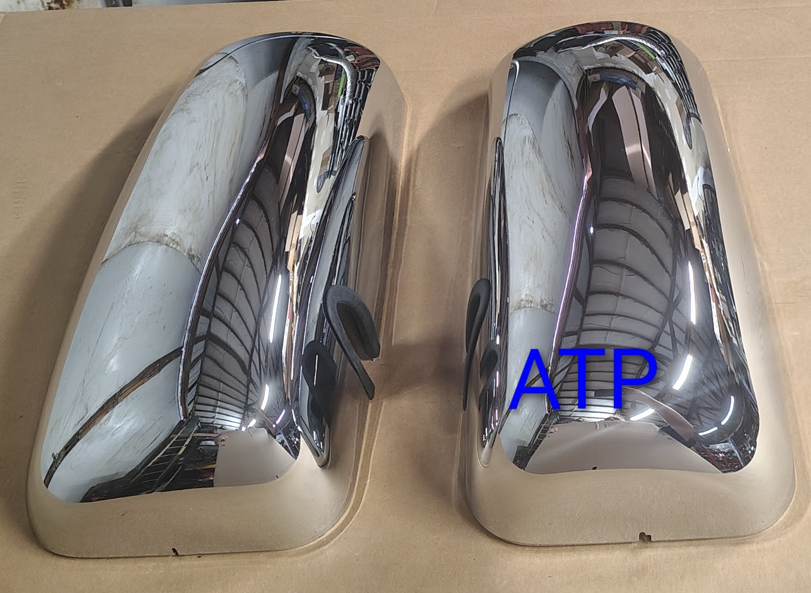 LH/RH PAIR KENWORTH R59-1019-22 & R59-1019-22R SHELL-MIRROR CHROME OAT