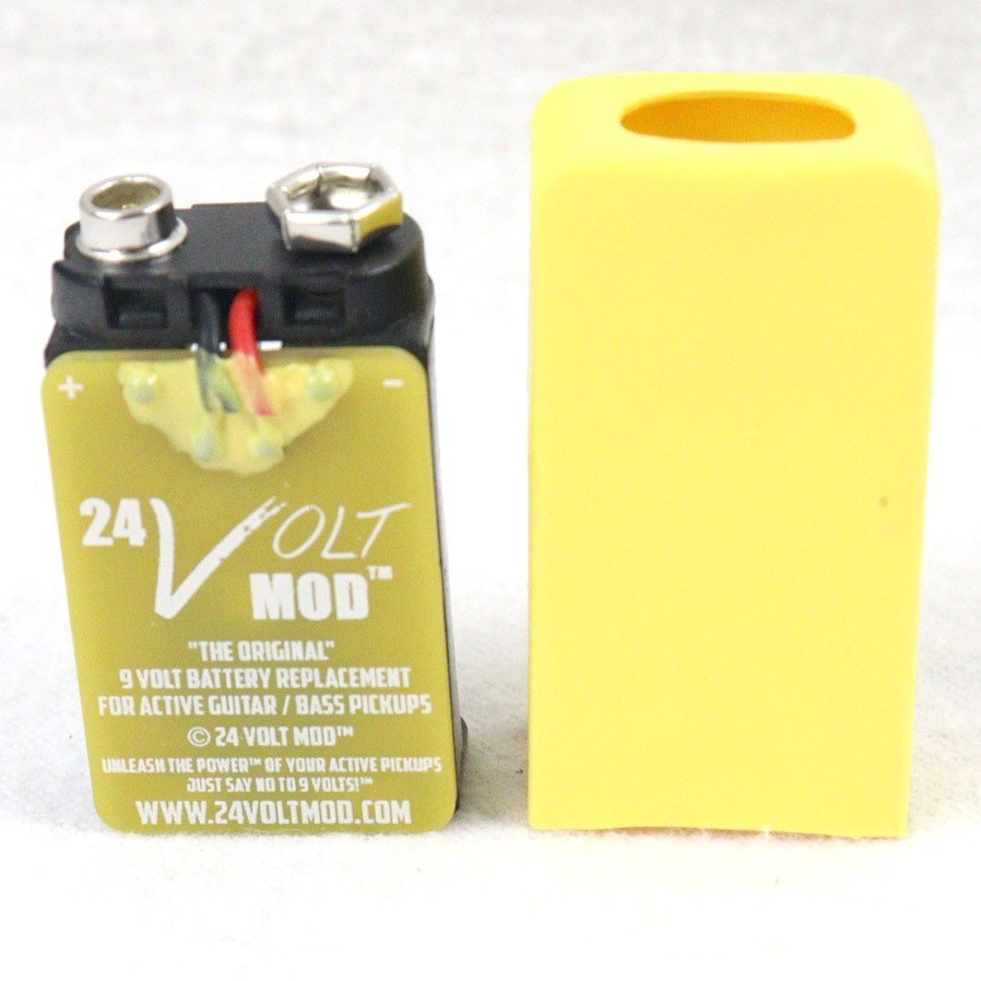 Yellow 24 Volt Mod ™ & Insulator For EMG & Active Pickups 24V Mod FREE SHIPPING