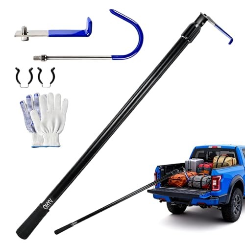 6.5FT Truck Cargo Grabber Telescoping Pickup Truck Bed Dual-Lock Gloss Black