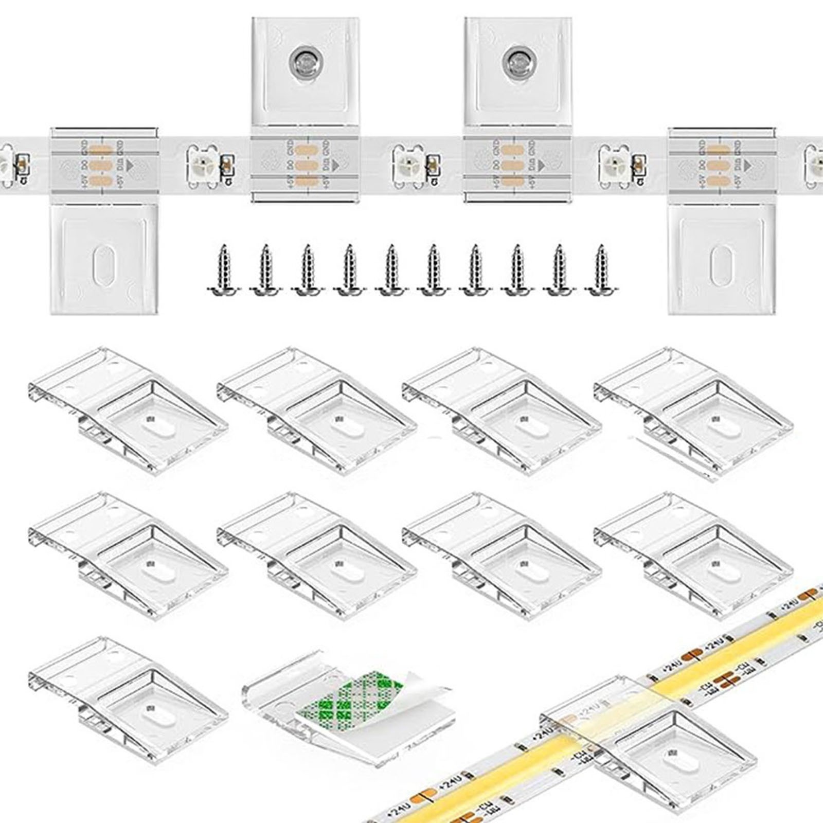 20Pcs Double Installation LED Strip Light Mounting Bracket LED Strip