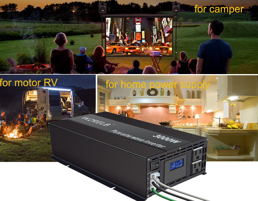 3000W Power Pure Sine Wave Inverter 48V 110V to 120V Truck Motorhome Solar Car