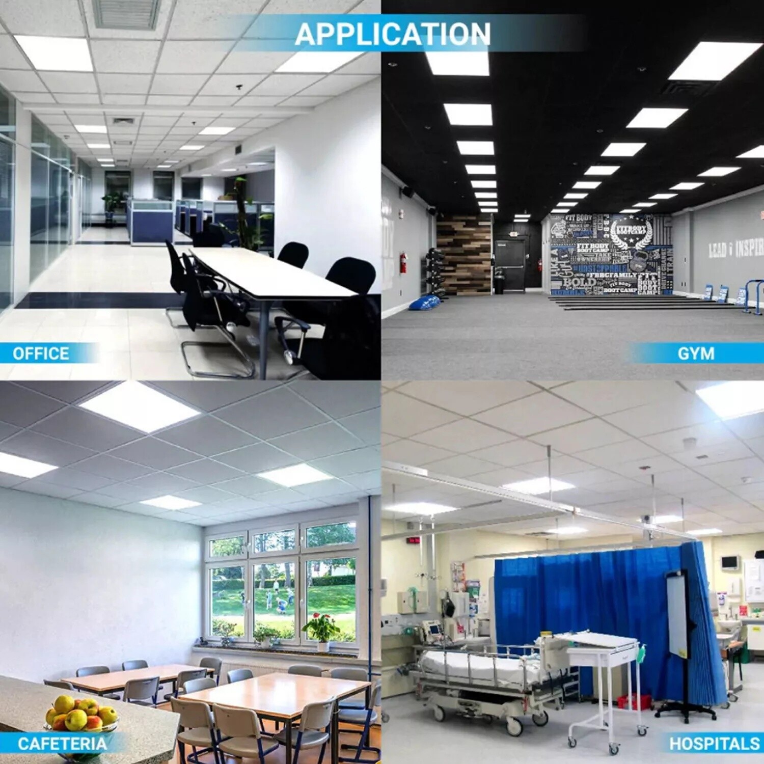 8 Pack 2x2Ft LED Panel Light Drop Ceiling Flat Panel Recessed Troffer Fixtures