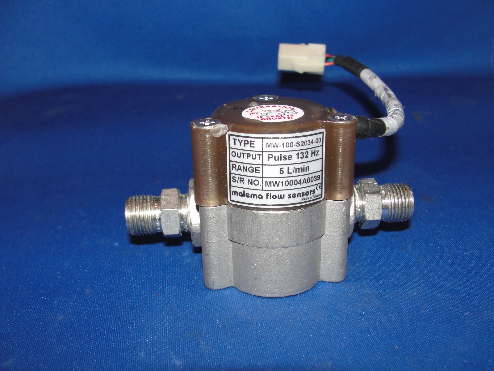 Malema MW-100-S2034-00 Flow Sensor Pulse 132Hz Range: 5L/min