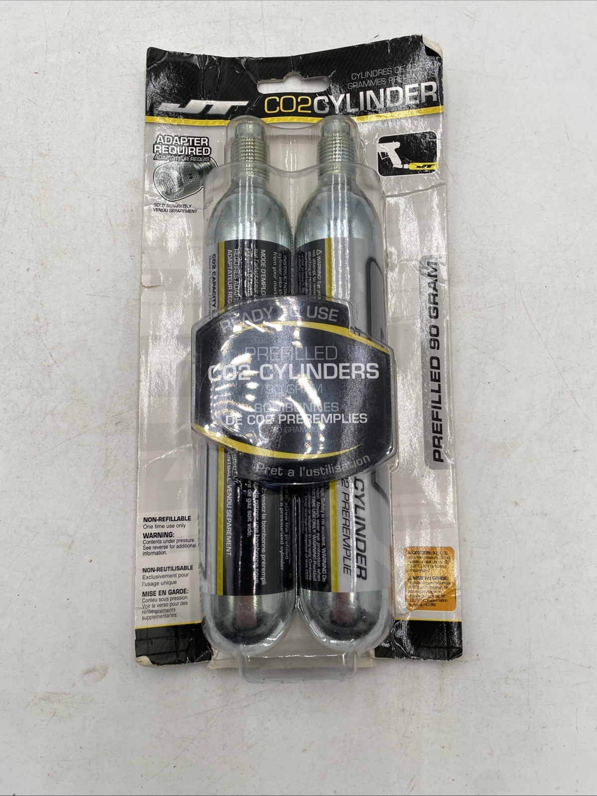 JT Prefilled C02 Cylinders 90gram 2 Pack Ready To Use For Paintball