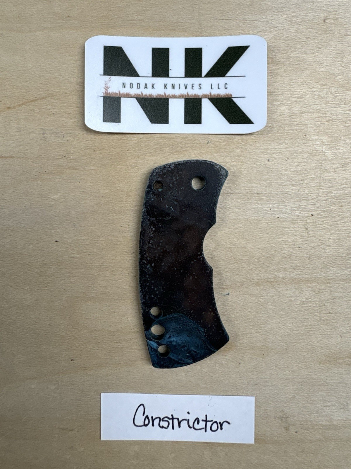 Nodak Custom “Constrictor” Shipwreck Copper Spyderco McBee Handle Scale