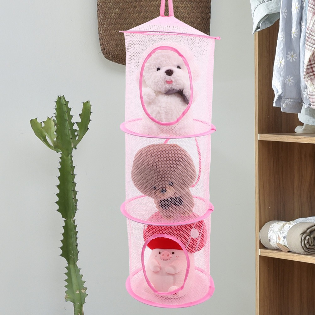 2 Pcs Foldable Hanging Mesh Drying Net Multi Layer Organizer For Plush Toys