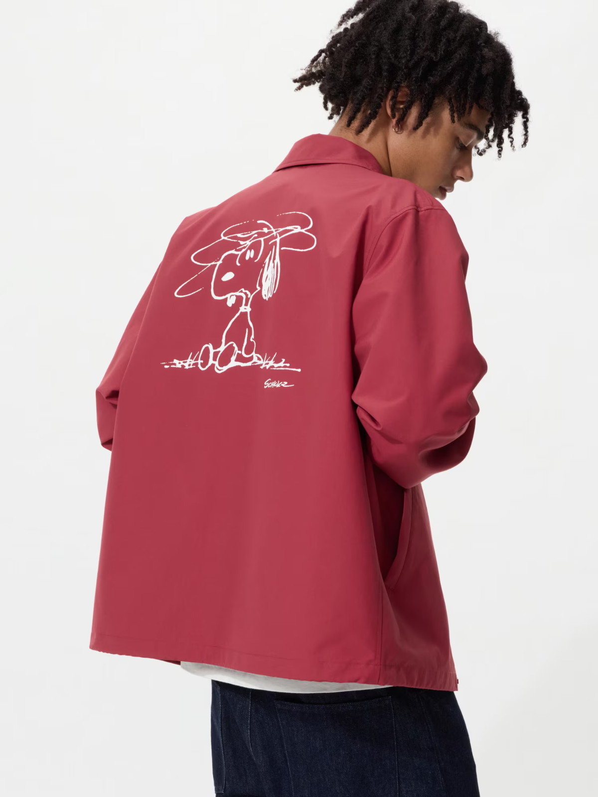 UNIQLO Snoopy Coach Jacket Peanuts Red Japan Rare Unisex Streetwear