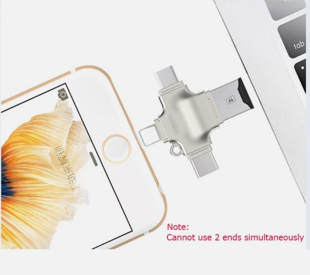 USB 3.0 TF/SD 64GB Card Adapter Flash Drive Type-C OTG iPhone&Android PC