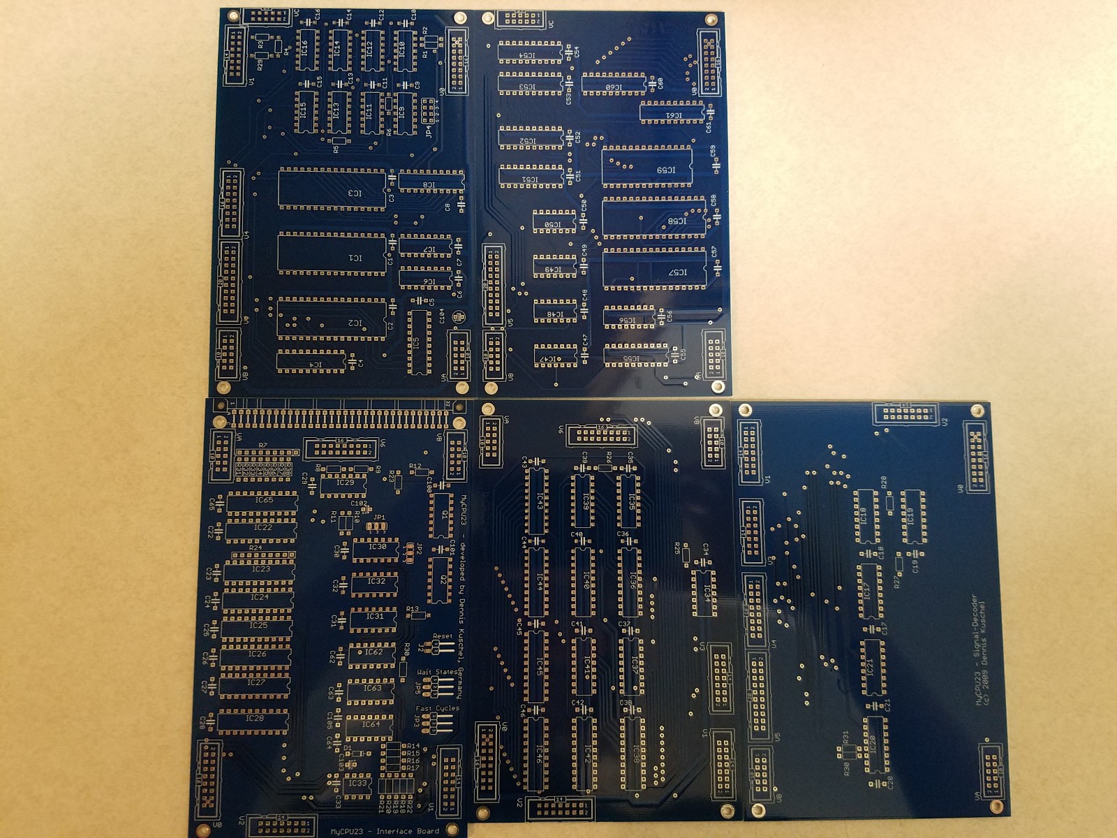 MyCPU Complete Board Set, by Dennis Kuschel, DIY Hardware Project, PCB Only