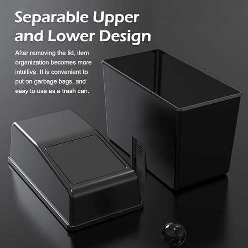 Car Trash Can, Push-Button Storage Box, Trash Can with Adjustable Bottom Clip,