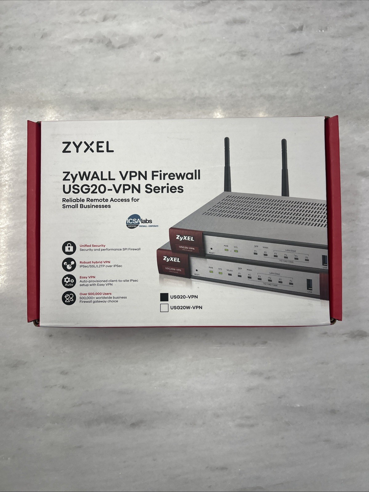 ZyXel Zywall USG 20 Unified Security Gateway VPN Firewall with Power Adapter