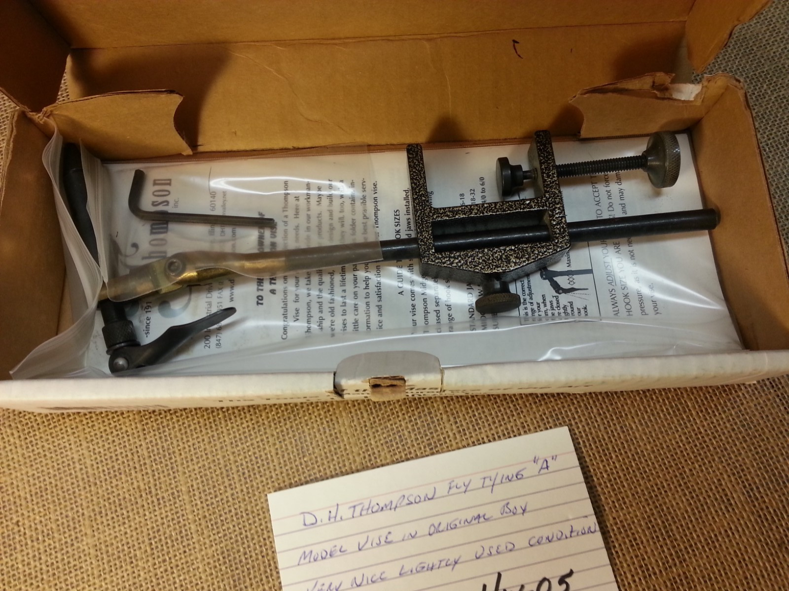 D.H. Thompson "A" Type Fly Tying Vise Kit